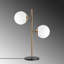 Lampe de table moderne avec corps en métal et capuchon en verre, finition rétro, 15,7 po x 6,7 po x 22,4 po | 2 x douille E14 de 40 W maximum, câble de 200 cm, IP20 | Décoration élégante pour décor glamour et scandinave-664815490-664815488