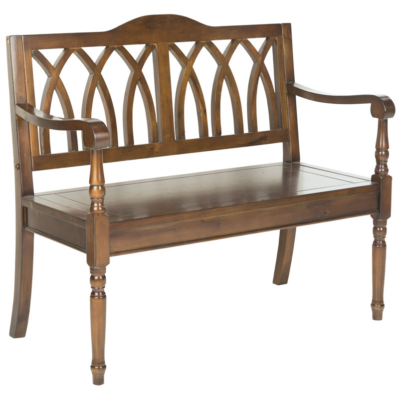 Metinaro Solid Wood Bench, Dark Teak