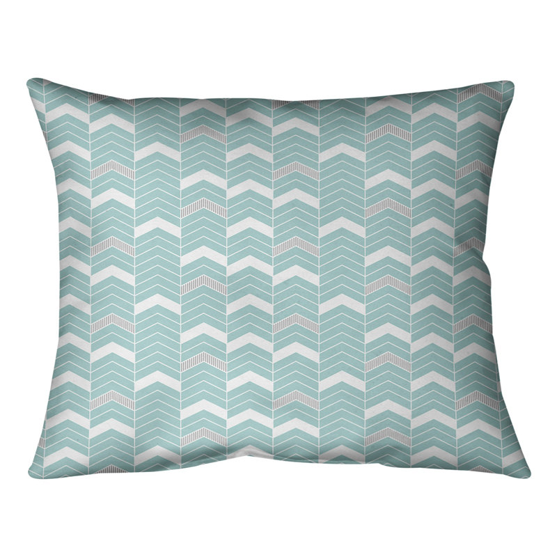 Coussin Rhonda, H 10 po x l 14 po, Bleu sarcelle / gris, Duvet / Plumes