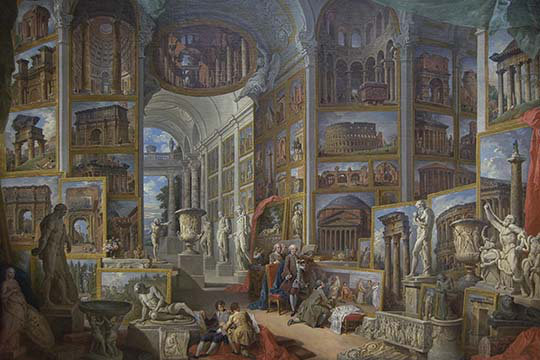 « ancient rome » par giovanni paolo panini-impression, H 28 po x l 42 po x P 1,5 po