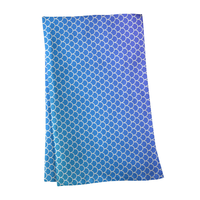 Serviette de thé sirène balances, Sergé de coton, Bleu