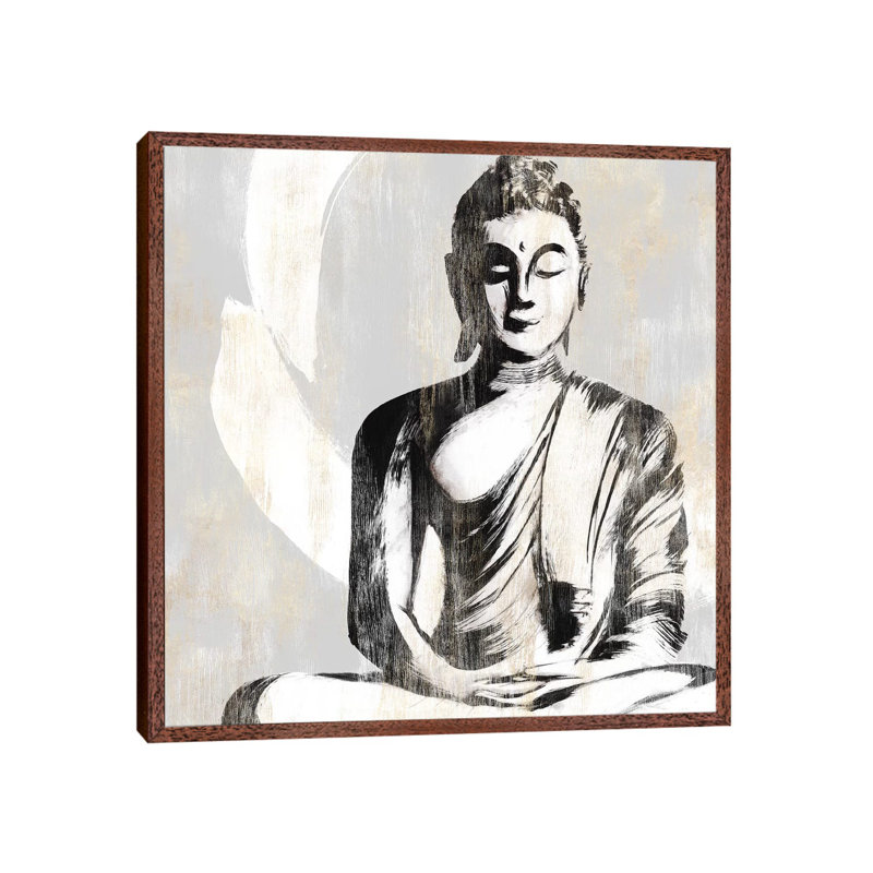 Buddha II by Isabelle Z - Print on Canvas, Classic Brown Wood Framed, 45.72 cm H x 45.72 cm W