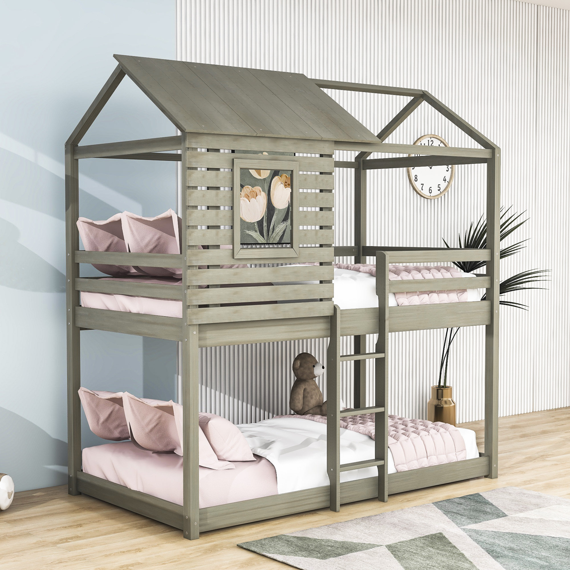 Harper Orchard Rowena Kids Twin Over Twin Bunk Bed - Wayfair Canada