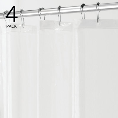 Doublure de rideau de douche iDesign PEVA - 72 po x 72 po - ensemble de 4 - transparent