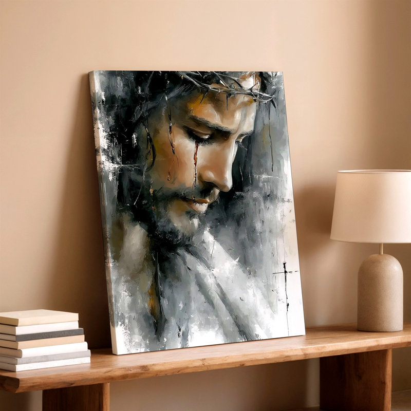 Reproduction d'art sur toile, Couronne, épinette, Jésus, 9 x 12 in
