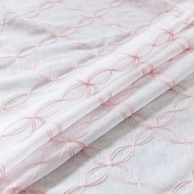 Harshbarger Polyester Sheer Curtain Single Panel, Blush, 52" W x 108" L