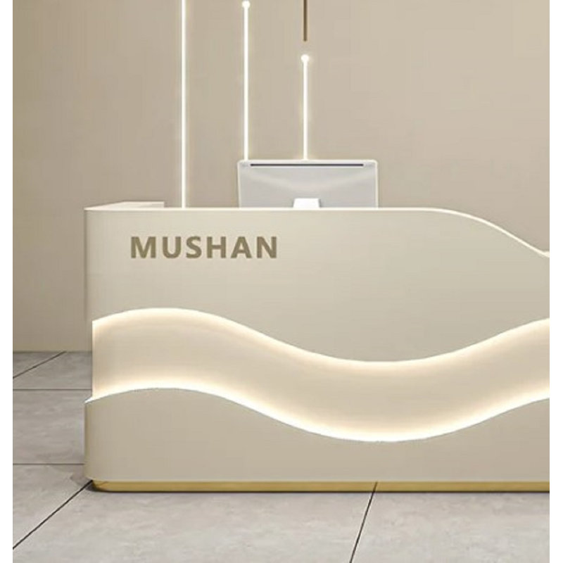 Clermeau L-Shape Manufactured Wood Reception Desk, 60cm H x 160cm W x 100cm D, Silver
