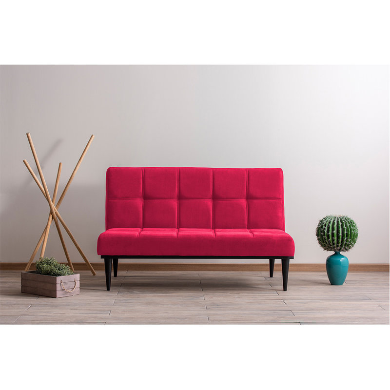 Canapé-lit rembourré 57,5 po, 100 % polyester fuchsia