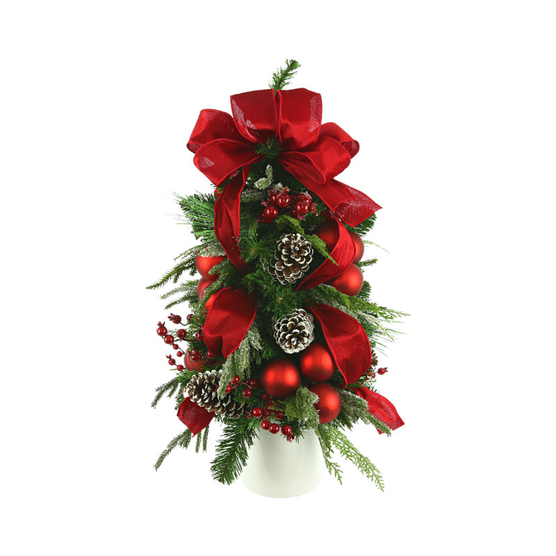 White And Gold Holiday Tree, 2.3, Red