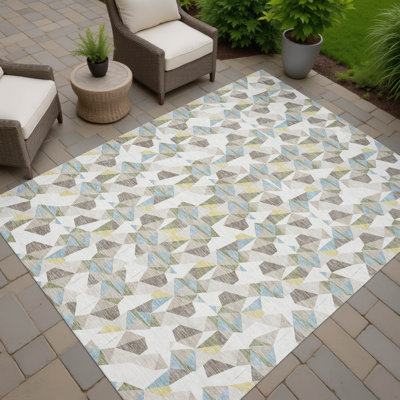 Tapis géométrique intérieur / extérieur lavable à la machine Chantille ACN2636