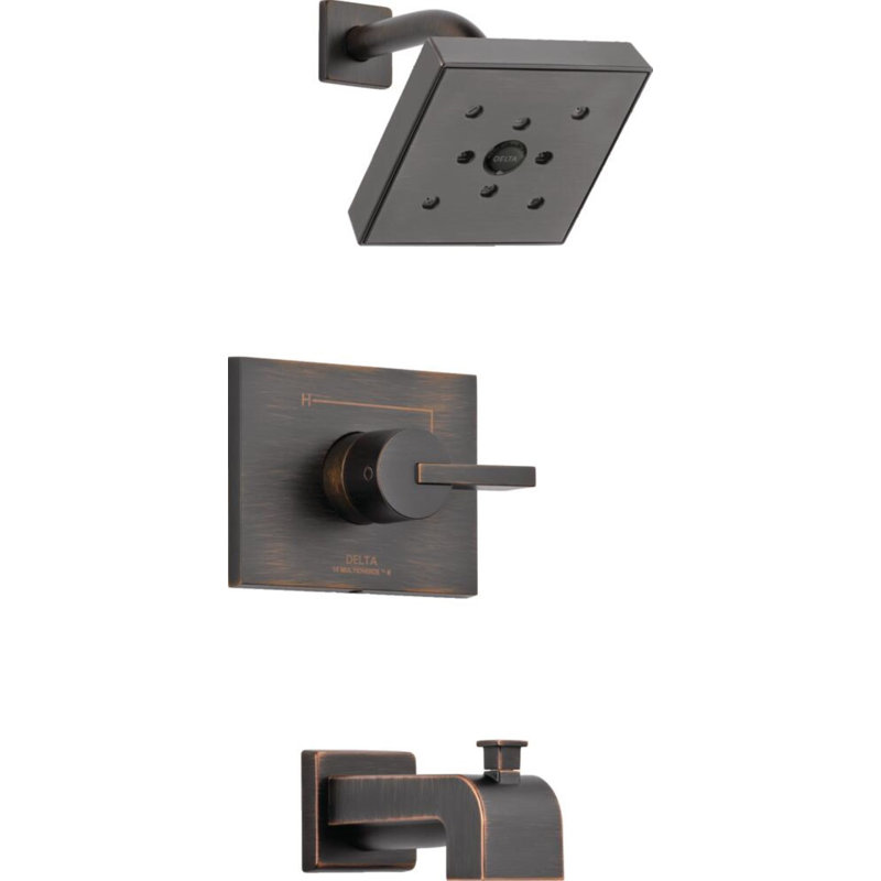 Vero Diverter Tub and Shower Faucet Trim with Lever Handle and Monitor, Oil Rubbed Bronze