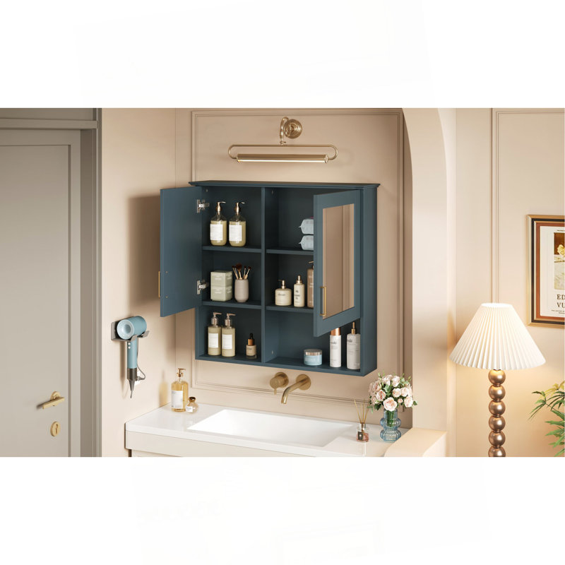 Wall Bathroom Cabinet, Bleu