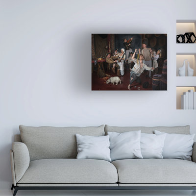 Art mural sur toile tendue - «Derek Galon Ma» Adriaen Brouwer peint ses décorations de taverne pour décor de salon, de chambre à coucher ou de bureau - 18 x 24