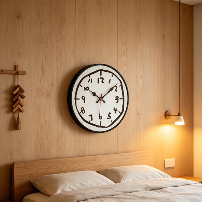 Modern Decorative Wall Clock Quartz Round Clock Battery Operated Hanging Clock For Living Room Bedroom Kitchen Home Office