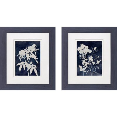 Indigo Blooms Framed Art