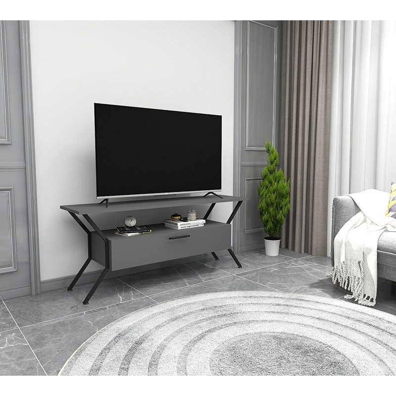Alburnett TV Stand, Anthracite/Black