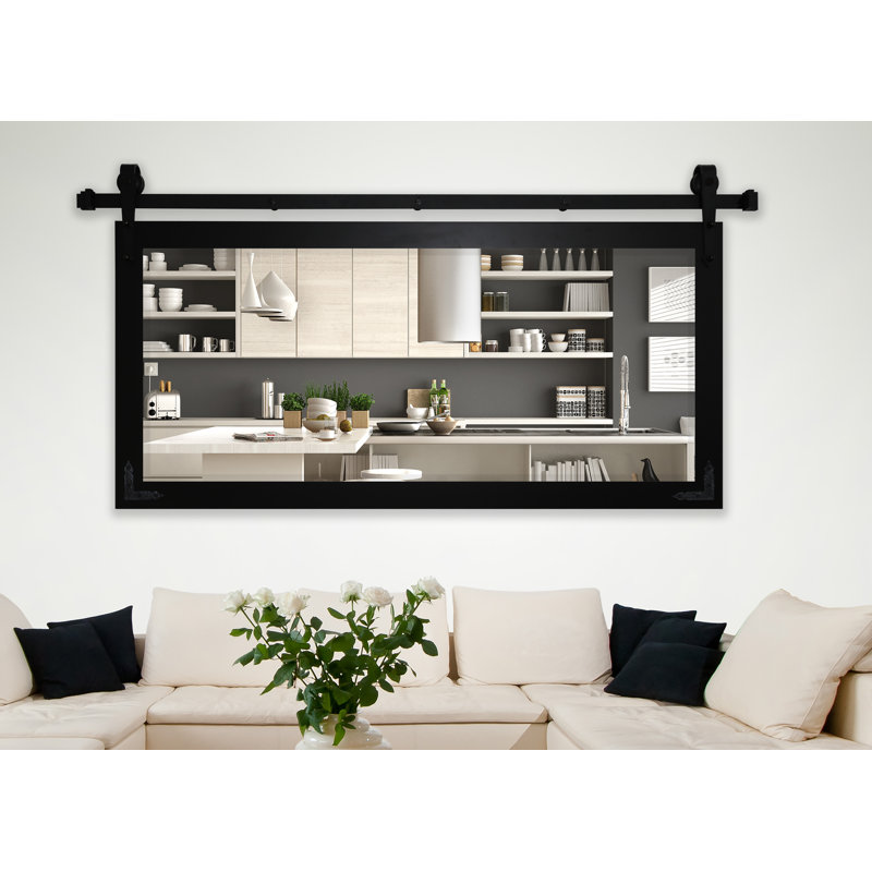 Neace Wood Flat Mirror, 30.5" H x 71" W x 0.75" D