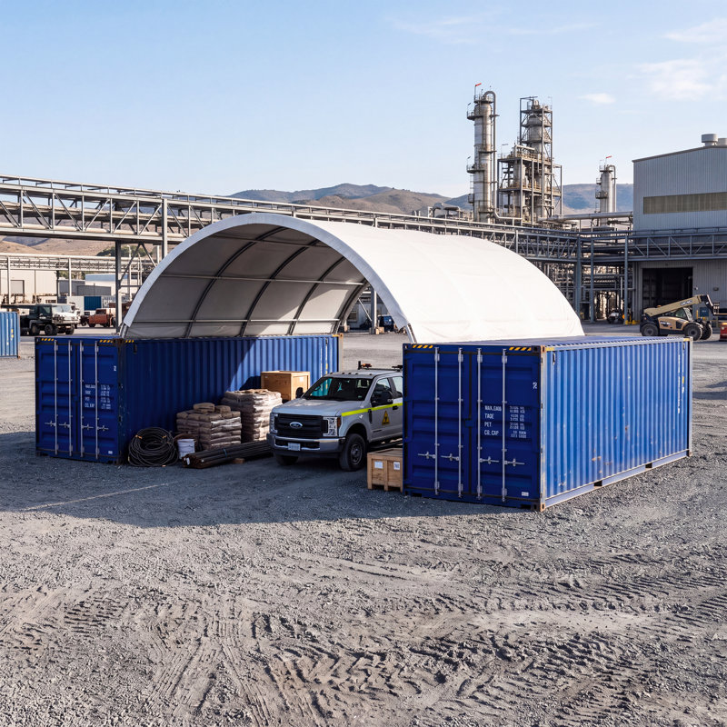 20'x20' Shipping Container Canopy Shelter 11oz PE
