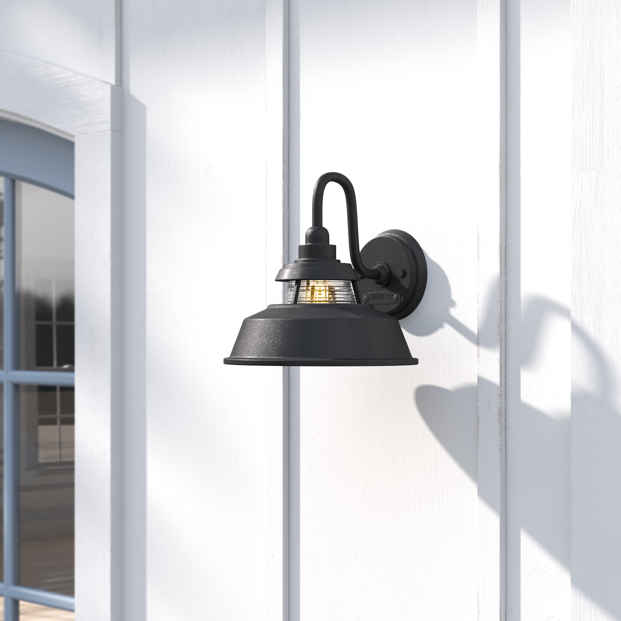 Calum Single Light Bell Outdoor Aluminum Wall Light, 10" H x 10" W x 10" D, Black