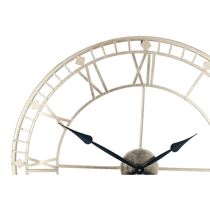 Beaver Creek Metal Wall Clock, Black/Antique Gold