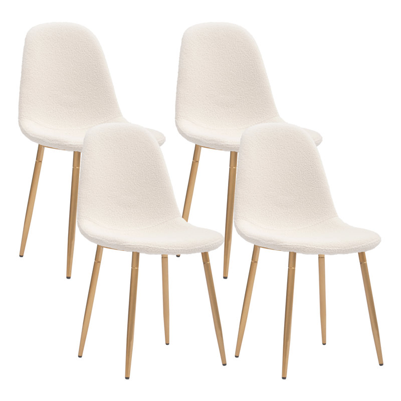 Chaise d'appoint en velours crème Alanii