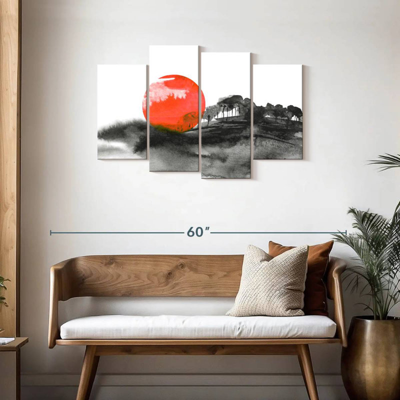 Coucher de soleil japonais Avery, H 27 po x l 43 po