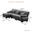 Canapé modulaire luxueux surdimensionné en forme de L avec sièges profonds et repose-pieds convertible gris anthracite chenille-514381408