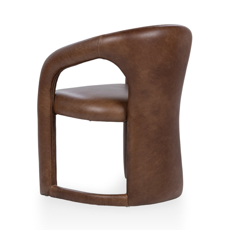 Archie Genuine Leather Dining Chair, Brown