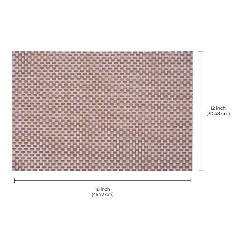 Beige PVC Placemats Set Scratch Heat Resistant Washable Table Protectors for Christmas Table Decor