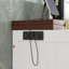 Queen Murphy Bed Cabinet with Storage Drawer & USB Charging Station, Solid Pine Wall Bed for Home Office, White-Walnut-713897752