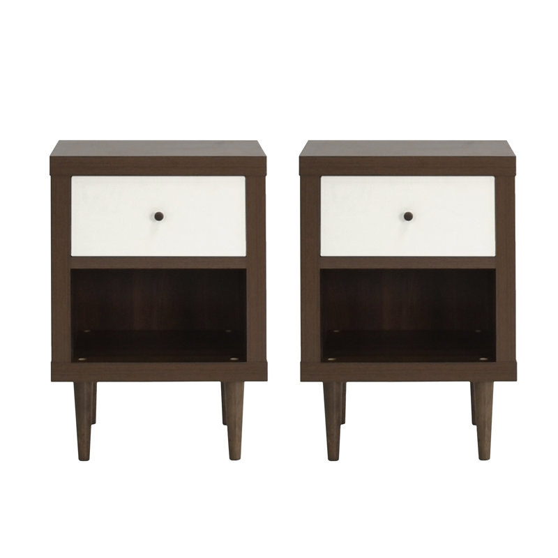 Table de chevet Laila, Blanc, 2