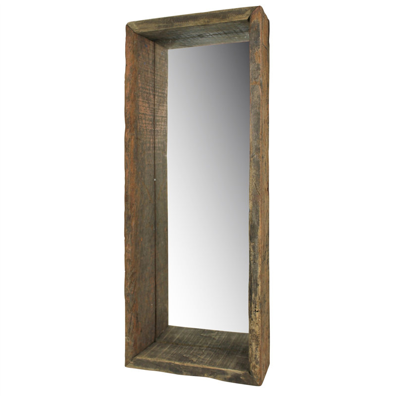 Miroir suspendu naturel pleine grandeur, 12 po x 4 po