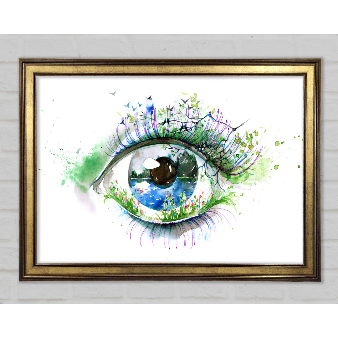 Aquarell Natur Auge Gerahmter Druck