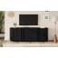Meuble télé Mid-Century avec portes tambour rondes et tablettes réglables-1748967652