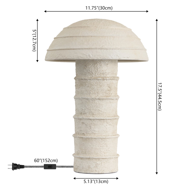 Lampe de table DEL Cremini 17,5 po, Crème