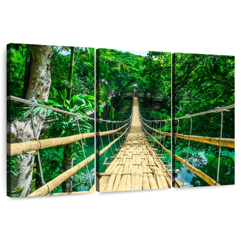 Pont en bambou Lilie Sipatan River, H 28 po x l 45 po