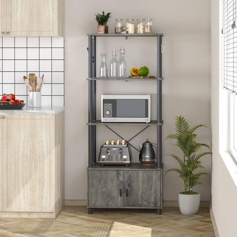 Étagère de boulanger standard 23,75 po Mortenson de Mortenson, Gris rétro / chêne foncé