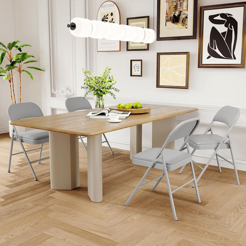 Polyurethane Patio Folding Chair Folding Chair Set, Beige