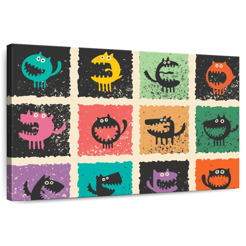 Funny Cartoon Monsters, 26" H x 39" W