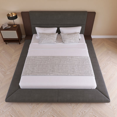 Lit plateforme gris