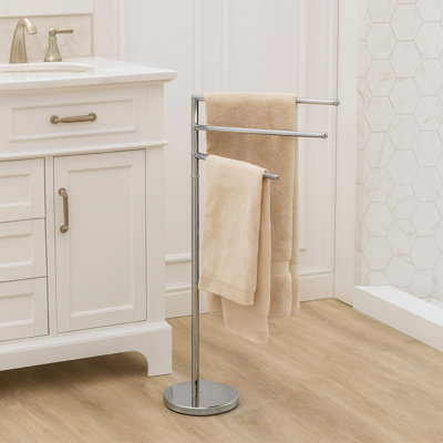 Freestanding 3-Arm Towel Rack in Stainless Steel