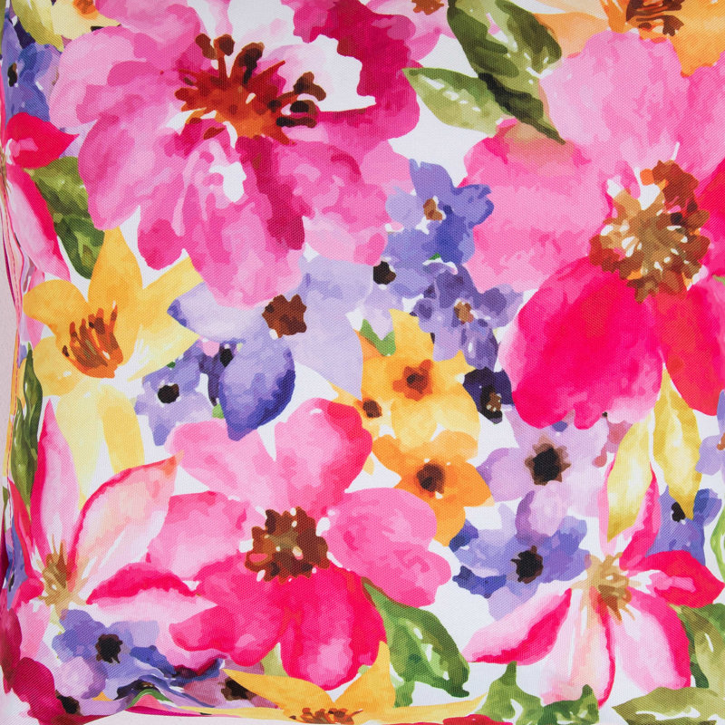 Watercolour Floral Indoor-Outdoor Cushion, Multicolour