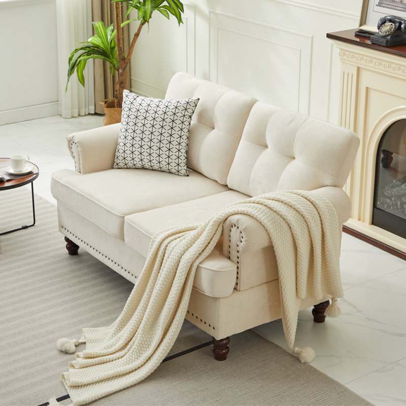 Causeuse rembourrée 55,9 po, Beige