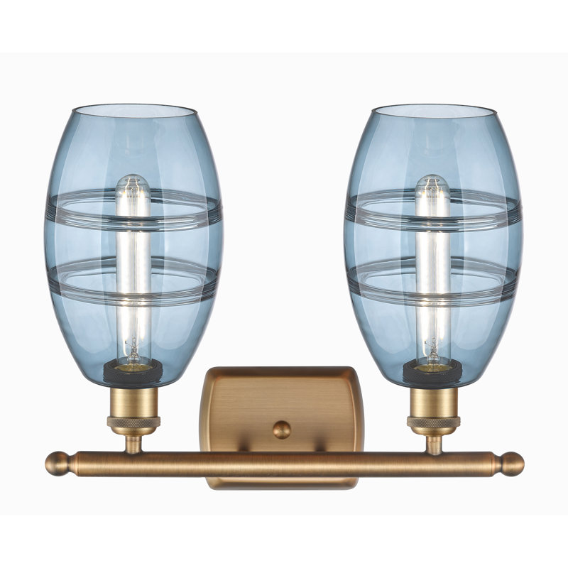 Bettylou 2 - Light Dimmable Vanity Light, Princess Blue, Brushed Brass