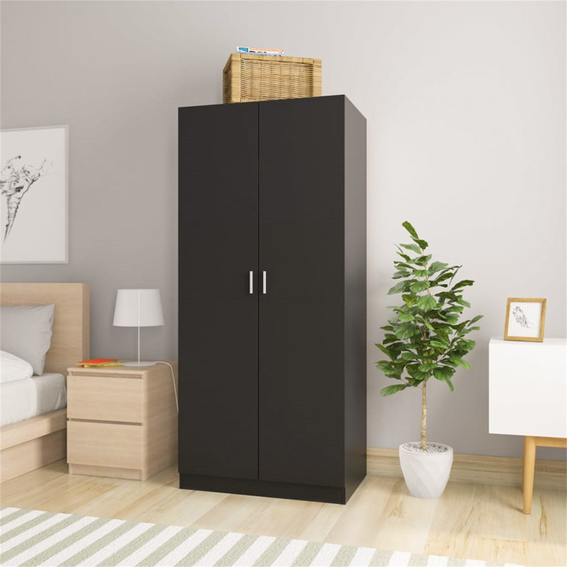 Garde-robe 2 portes Avantages, Noir, H 79 po x l 35 po x P 20 po