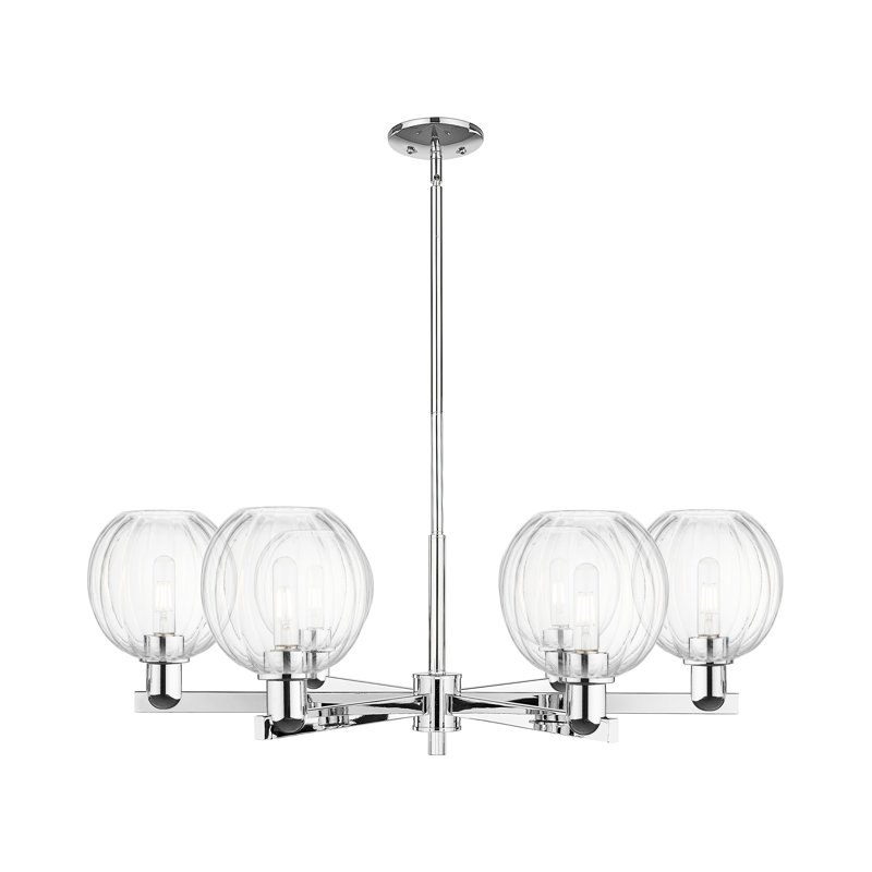 Lustre suspendu 6 lumières Hailsham, Clair, Chrome poli