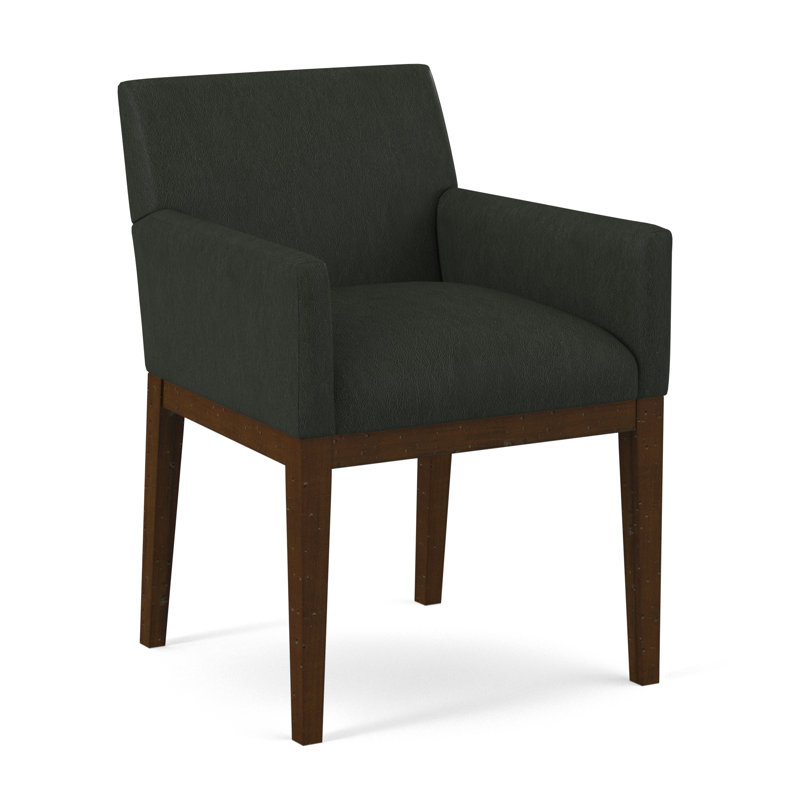 Upholstered Arm Chair, Salvador Asphalt, English Saddle