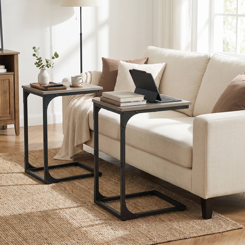 Mitul C-Shaped End Tables, Greige