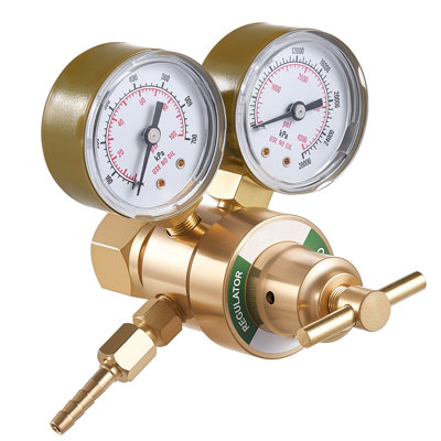 Oxygen Regulator, Precise Oxy Regulator, 0-4000PSI Welding Gas Gauge with CGA-540 Inlet Connection & 9/16"-18 RH Outlet Connection, T-Handle Adjustment