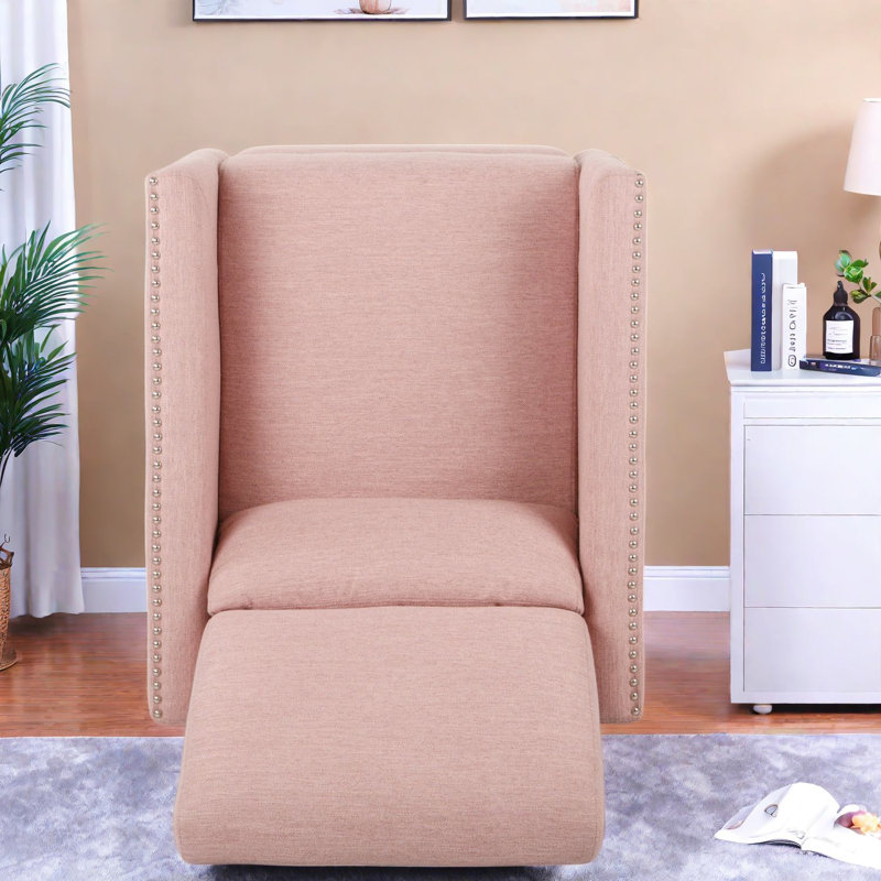Fauteuils inclinables gain de place avec poche latérale, tissu rose poudré, touche moderne pour la maison